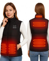 SNOW DEER heated vest for women, front view, offering lightweight outdoor warmth.