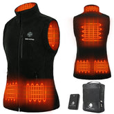 SNOW LEOPARD heated vest collar heat detail for core warmth during winter hikes.