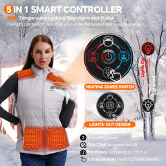 Snow Leopard vest waist heat helps maintain core warmth during outdoor workouts.