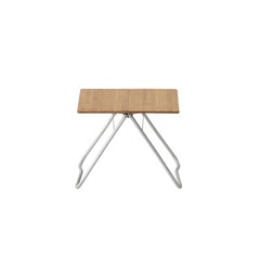 Snow Peak Bamboo My Table LV-034TR aluminum legs offer lightweight stability.