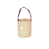 Snow Peak camping bucket close-up of waterproof PVC Nylon material for durability.
