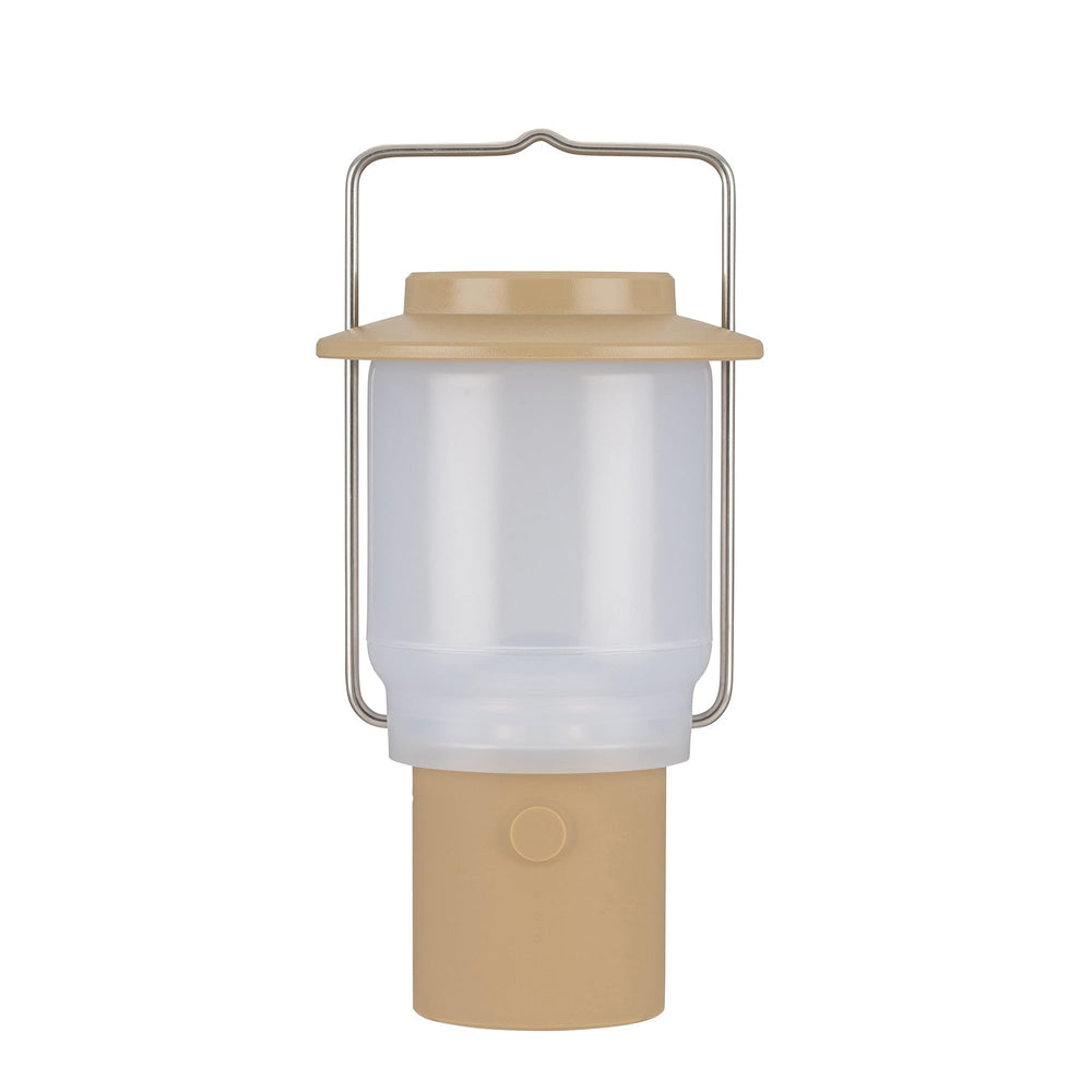 Snow Peak ES-080-KH Lantern main unit glowing to illuminate a campsite.