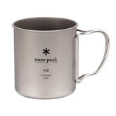 Snow Peak Japanese Titanium 450 Mug assembly, lightweight build for easy packing.