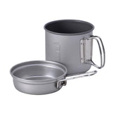 Snow Peak Trek 900 Cookset with pot and frypan ready for camp meals on trail