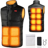 SNZ heated vest front view with 12 heating zones for core warmth