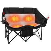 Sobalai heated double camping chair shows heat level controls for customizable warmth.