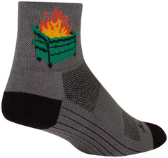 SockGuy 2020 grey 3in sock closeup, highlighting soft knit for all-day comfort