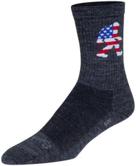 SockGuy Big Foot Wool Socks with a 6-inch cuff provide secure ankle coverage.
