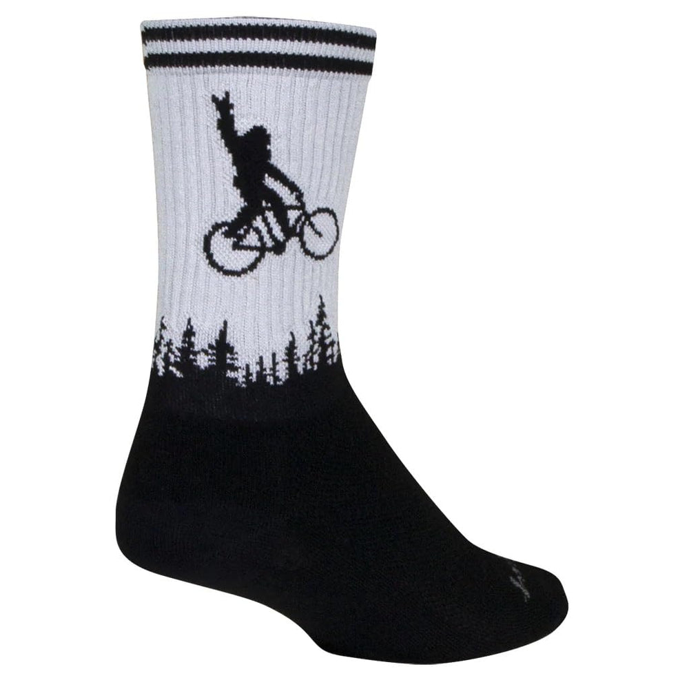 SockGuy Squatchit 6in crew sock for trail riding with breathable mesh