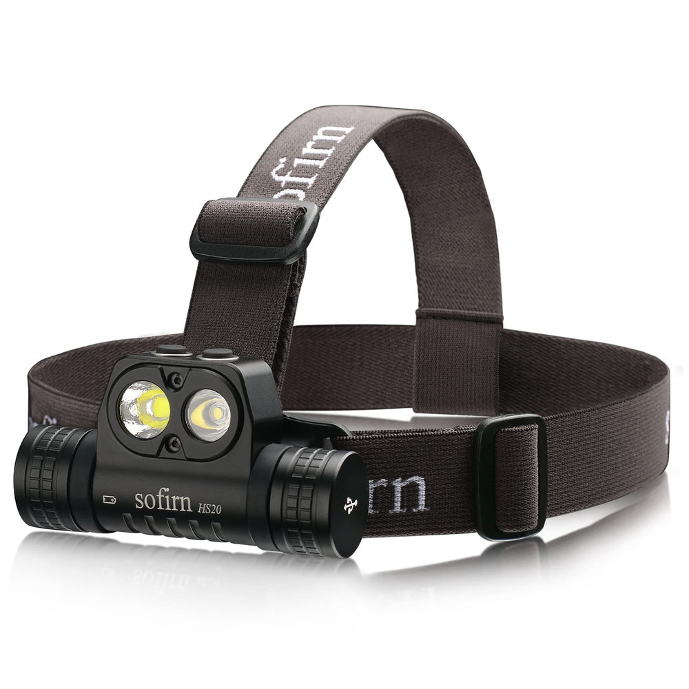 sofirn HS20 headlamp spotlight beam delivers long-range visibility for outdoor trails.