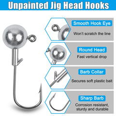 Crappie jig heads with grub worm lures