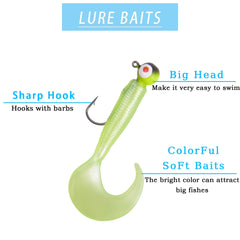 Jig heads with soft plastic crappie tube bait