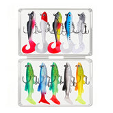 Soft plastic lure set in tackle box with 10 pieces