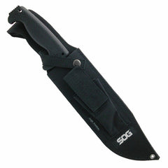 SOG Jungle Primitive sheath with utility pouch protecting the blade.
