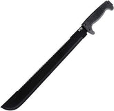 SOGfari 18-inch machete blade close-up for rugged trail work.