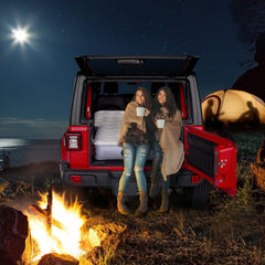 Sokeface air mattress uses soft fabric for skin-friendly comfort.