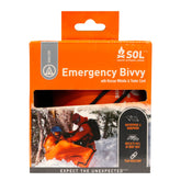S.O.L. emergency bivvy rolled compact, ideal for quick backpack storage.