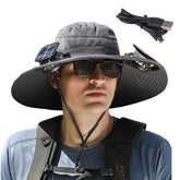 Solar Fan Hat front view with wide brim