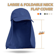 Solaris sun hat neck flap folded converts to a classic baseball cap
