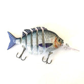 Soljer Blue Gill Sun Fish lure with silver-blue finish attracts panfish in clear water.