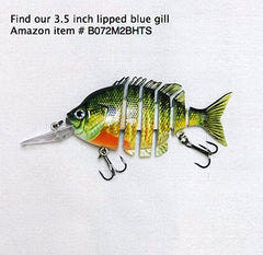 Soljer Blue Gill Sunfish Lure underwater action with six-segment body for realistic movement.
