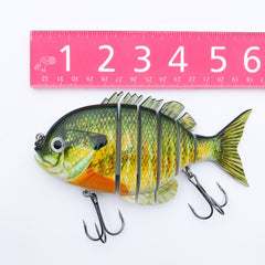 Soljer Blue Gill Swimbait 6in swim action showing lifelike motion