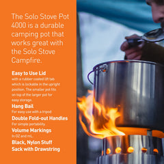 Solo Stove Pot 4000 nests with Campfire for space-saving setup.