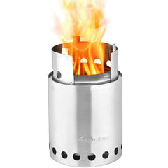 Solo Stove Titan compact design in backpack shows space-saving camping setup