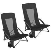 SONGMICS 2-pack beach chairs folded compactly for easy transport.