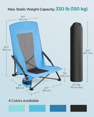 SONGMICS camping chair uses tear-resistant 600D Oxford fabric for durable outdoor use.