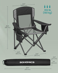 SONGMICS camping chair breathable nylon mesh helps keep you cool in warm weather