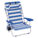 Songmics portable backpack beach chair folded for easy transport and storage.