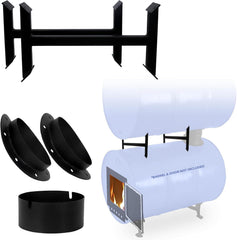 Sonret adapter kit for drum assembly shows quick, practical outdoor heating setup.