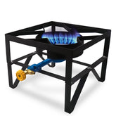 Sonret square outdoor burner with stable base for high-heat cooking.