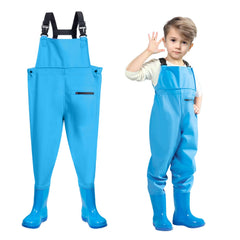 SooGree Kids Chest Waders with all-in-one design for quick, mess-free outdoors.