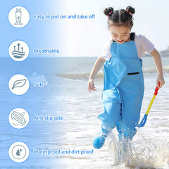 SooGree kids wader boots anti slip tread for safety on wet surfaces
