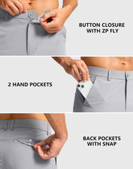Soothfeel men's golf shorts 11inch back-pocket detail for secure storage.