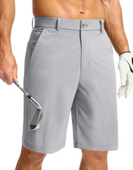 Soothfeel men's golf shorts 7inch flat-front for unrestricted greens movement.