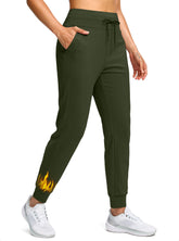 Soothfeel fleece lined joggers olive green front view, warm for cold runs.