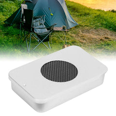 Sorandy mini-alcohol stove assembled with burner lit for demonstration.