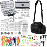 Sosation 482-pcs fishing gear bag open, organized for quick access on fishing trips.