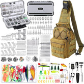 Sosation 482 Pcs fishing kit backpack and tackle box in khaki
