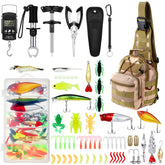 Sosation desert camouflage fishing tool kit display showing compact tackle storage on water trips