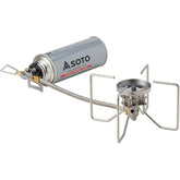 SOTO Fusion ST-330 burner side view shows compact, portable design.