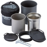 SOTO Thermostack 750ml mug ready for boiling water on camping trips.