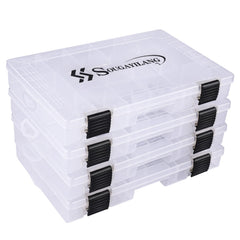 Sougayilang 3600 tackle box front view highlights organized lures and small parts