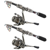 Sougayilang 5.9ft telescopic fishing rod with 12+1 BB spinning reel in a 2-pack