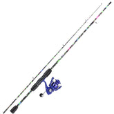 Sougayilang 6ft 2-piece rod in graphite and fiberglass for versatile casting.