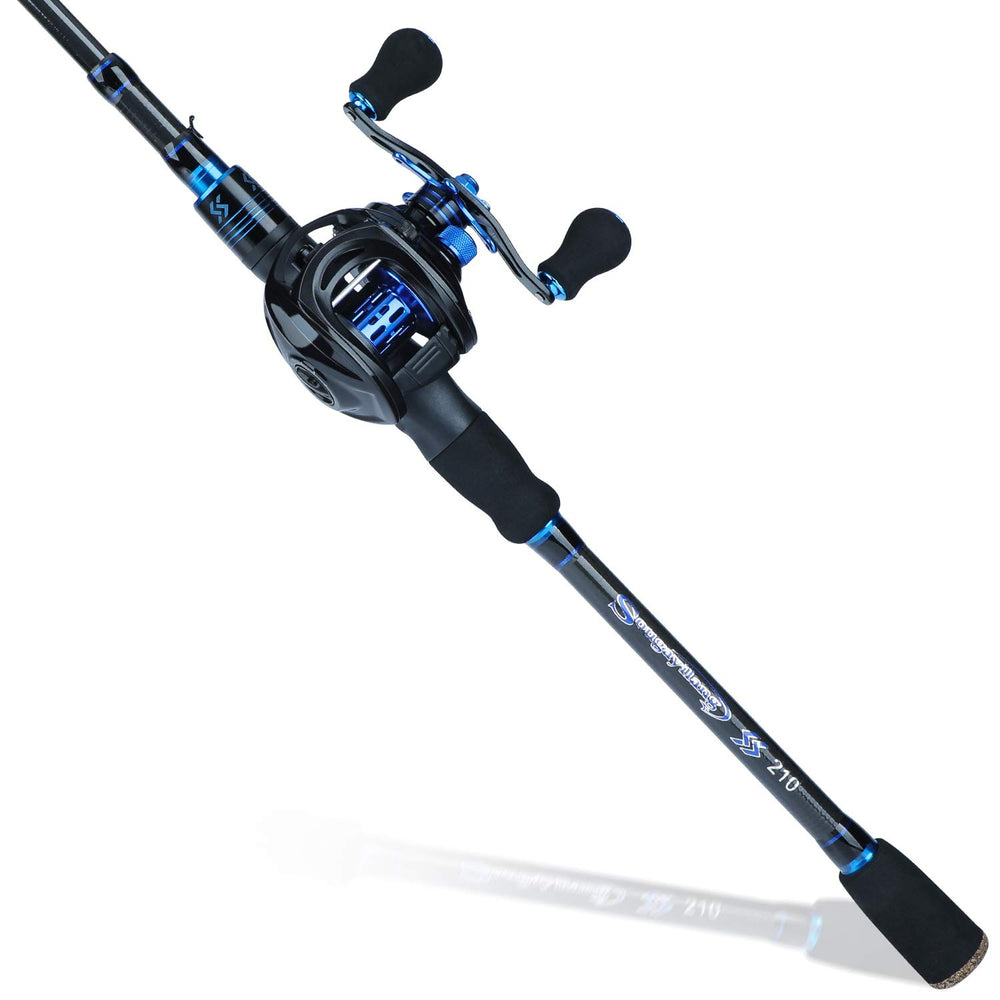 Sougayilang baitcaster rod assembly shows lightweight control for all-day fishing.