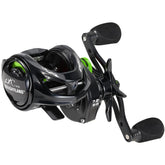 Front view of Sougayilang Baitcasting Reel Size 300 Green Left Handed